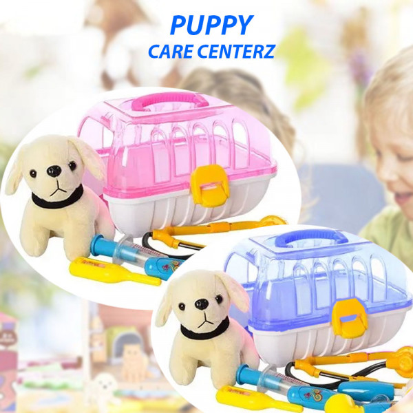 Плюшено кученце с лекарски инструменти и клетка - PUPPY CARE CENTERZ 251